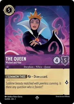 4x The Queen - Wicked and Vain - 56/204 - Super Rare NM-Mint Disney Lorcana: The - Image 1