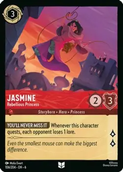 4x Jasmine - Rebellious Princess - 106/204 - Uncommon NM-Mint Disney Lorcana: Az - Image 1