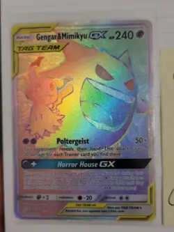 Pokemon Gengar and Mimikyu GX Secret Rare Card 186/181 - Image 2