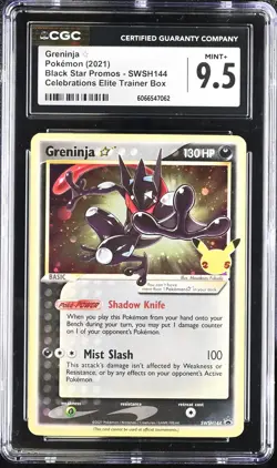 Greninja Star SWSH144 Celebrations Black Star Promo CGC 9.5 Graded Pokemon Card - Image 1
