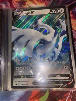 Pokemon 7 Card Lot With Binder OVERSIZED Jumbo Ultra RARE Cards! Lugia Charizard - Image 1