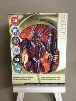 Bakugan Battle Brawlers Metal Gate Card Gold Warius 2008 11/48b - Image 1