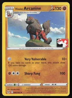 Pokemon Hisuian Arcanine 084/196 Prize Pack Series Cards Non-Holo Pack Fresh NM - Image 1