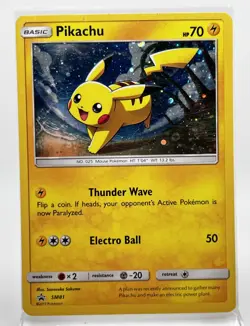 Pikachu SM81 Cosmos Holo Pokemon Card Black Star Promo 2017 MP - Image 1
