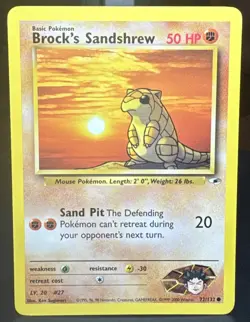Pokemon Pokemon TCG Brock's Sandshrew 072/132 Gym Heroes Regular English Card - Image 1