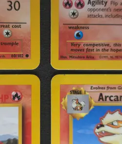 Fire PokemonTCG Growlithe Arcanine Ponyta Rapidash Jungle & Base set 4 card lot - Image 3