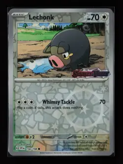Lechonk 156/198 Reverse Holo (Best Buy Exclusive) Stamped Pokemon Card - Image 1