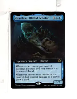 MTG SkeenAB Grazilaxx Illithid Scholar BORDERLESS FOIL from AITFR. NM. - Image 1