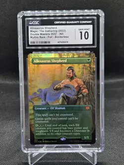 MTG Double Masters 2022 Foil Borderless Allosaurus Shepherd 365 CGC Gem Mint 10 - Image 1