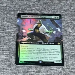 MTG Lizard, Connors's Curse 0265 Foil (Extended Art) Marvel's Spider-Man NM/M - Image 1