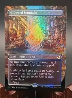 Hallowed Fountain (Borderless) Lorwyn Eclipsed MTG Foil Lightly Played - Image 1