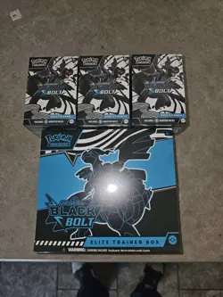 Pokemon Black Bolt ETB and 3 Booster Bundles Factory Sealed - Image 1