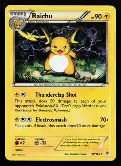Raichu 49/162 Cracked Ice Holo XY BREAKthrough Pokemon Card - Image 1