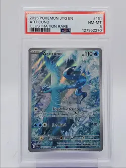 ARTICUNO 2025 POKEMON JOURNEY TOGETHER ILLUSTRATION RARE 161/159 PSA 8 Q0004 - Image 1