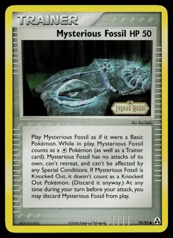 Pokemon Card - Mysterious Fossil Legend Maker Stamped 79/92 Common Reverse Holo - Image 1