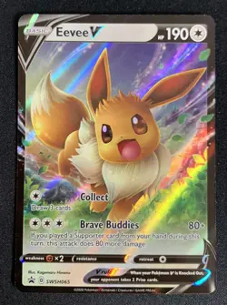 Eevee V SWSH065 Black Star Promo Ultra Rare Holo Pokemon TCG Card NM - Image 1