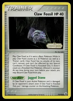 Pokemon Card - Claw Fossil Legend Maker 78/92 Common Reverse Holo Stamped - Image 1