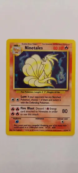 Pokemon TCG Ninetales Base Set Holo Rare 12/102 1999 Wizards of the Coast - Image 1