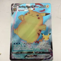Surfing Pikachu VMAX 009/025 Celebrations Full Art Ultra Rare Pokemon Card NM - Image 1