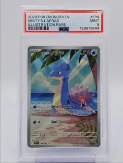 MISTY'S LAPRAS 2025 POKEMON DESTINED ILLUSTRATION RARE B 194/182 PSA 9 Q0004 - Image 1