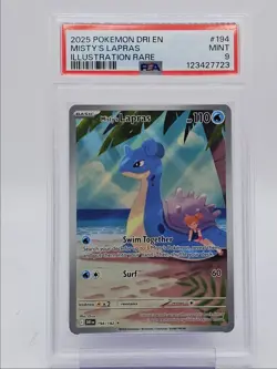 MISTY'S LAPRAS 2025 POKEMON DESTINED ILLUSTRATION RARE A 194/182 PSA 9 Q0004 - Image 1