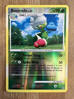 Pokemon TCG Roserade Diamond & Pearl 13/130 Reverse Holo Holo Rare LP - Image 1