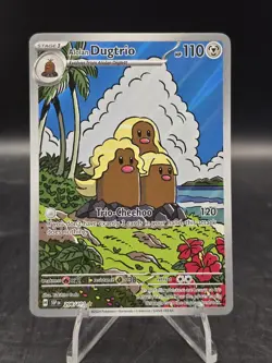 Pokemon TCG Alolan Dugtrio 208/191 Sv08 Surging Sparks Illustration Rare Holo NM - Image 1