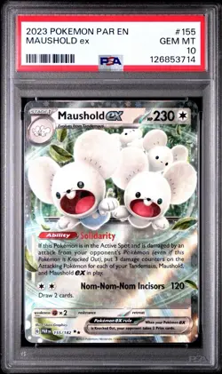 2023 POKEMON PAR EN 155/182 MAUSHOLD EX PSA 10 PARADOX RIFT #155 New Slab! - Image 1