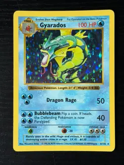 Pokemon TCG Gyarados Base Set Shadowless Holo Foil Near Mint NM - Free Returns! - Image 1