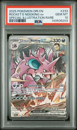 Pokemon EN-Destined Rivals Rocket's Nidoking EX Spec Illustration PSA 10 #233 - Image 1
