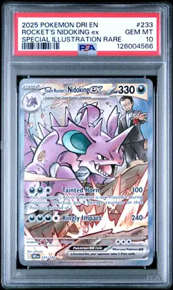 Pokemon Team Rocket’s Nidoking Ex Destined Rivals #233 Special PSA 10 English - Image 1
