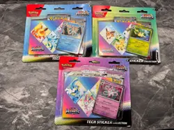 Pokemon TCG Prismatic Evolutions Tech Sticker Collection Set Lot Of 3 Sealed New - Image 1