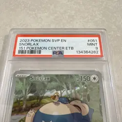 2023 Pokemon SVP en Snorlax 151 Pokemon Center ETB MINT PSA 9 - Image 2