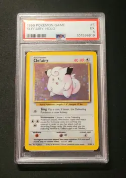 1999 POKEMON BASE SET 5/102 CLEFAIRY HOLO RARE PSA 5 EX - Image 1