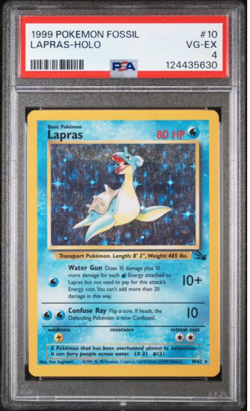 1999 Pokemon Fossil Lapras 10/62 Fossil Holo PSA4 - Image 1