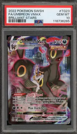 Pokemon Umbreon VMAX Brilliant Stars Trainer Gallery Full Art #TG23 PSA 10 - Image 1
