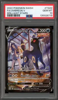 Pokemon Umbreon V Brilliant Stars Trainer Gallery Full Art #TG22 PSA 10 Gem Mint - Image 1