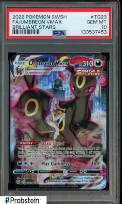 2022 Pokemon SWSH Brilliant Stars #TG23 FA Umbreon VMax PSA 10 GEM MINT - Image 1