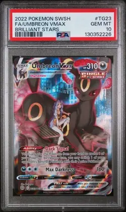 2022 POKEMON SWSH BRILLIANT STARS #TG23 FA/UMBREON VMAX BRILLIANT STARS - PSA 10 - Image 1