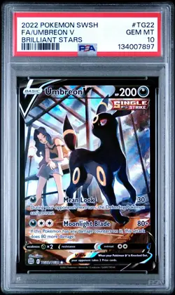 PSA 10 SEQUENTIAL UMBREON V TG22 UMBREON VMAX TG23 BRILLIANT STARS POKEMON 🌑 - Image 2