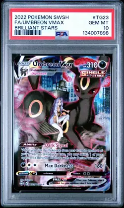 PSA 10 SEQUENTIAL UMBREON V TG22 UMBREON VMAX TG23 BRILLIANT STARS POKEMON 🌑 - Image 4