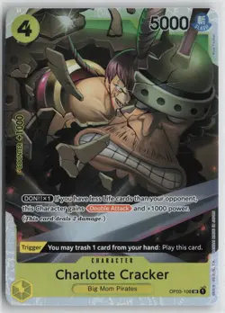 One Piece TCG Charlotte Cracker SR OP03-108 Pillars of Strength English - Image 1