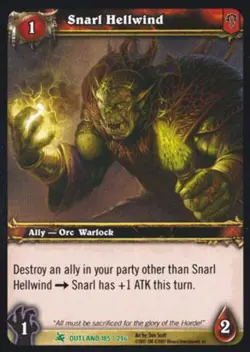 World of Warcraft TCG Snarl Hellwind - Fires of Outland 185/246 - Image 1