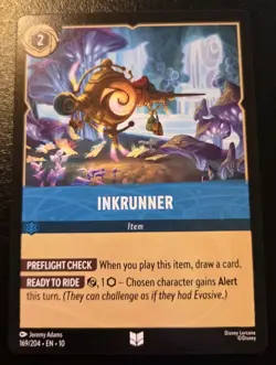 Inkrunner 169/204 Uncommon Whispers In The Well Disney Lorcana TCG - Image 1