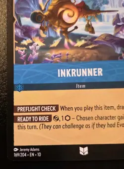 Inkrunner 169/204 Uncommon Whispers In The Well Disney Lorcana TCG - Image 4