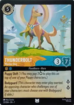 23/204 THUNDERBOLT WONDER DOG EN7 UNCOMMON DISNEY LORCANA CARD - Image 1