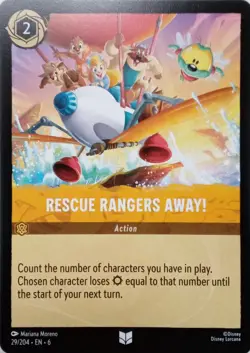 29/204 RESCUE RANGERS AWAY! AZURITE SEA UNCOMMON DISNEY LORCANA CARD - Image 1