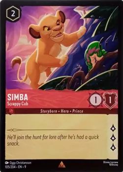 105/204 SIMBA SCRAPPY CUB EN9 RARE DISNEY LORCANA CARD - Image 1
