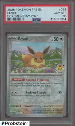 2025 Pokemon PRE EN Pokemon Day 2025 #074 Eevee PSA 10 GEM MINT - Image 1