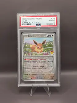 Eevee - (Pokemon Day 2025) (Reverse Cosmos Holo) PSA 10 - Image 1